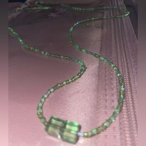 Green Squares Beaded Jewelry